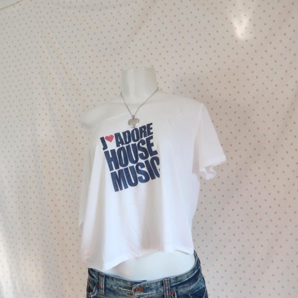 i love adore house music graphic tee y2k rave club kid indie sleaze - Picture 2 of 4